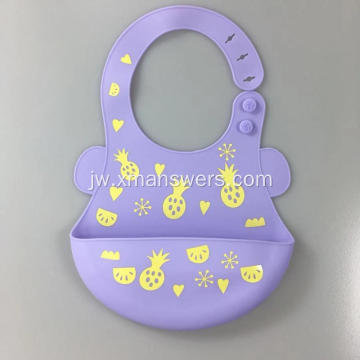 Custom Adjustable Soft Silicone Bib kanggo Anak